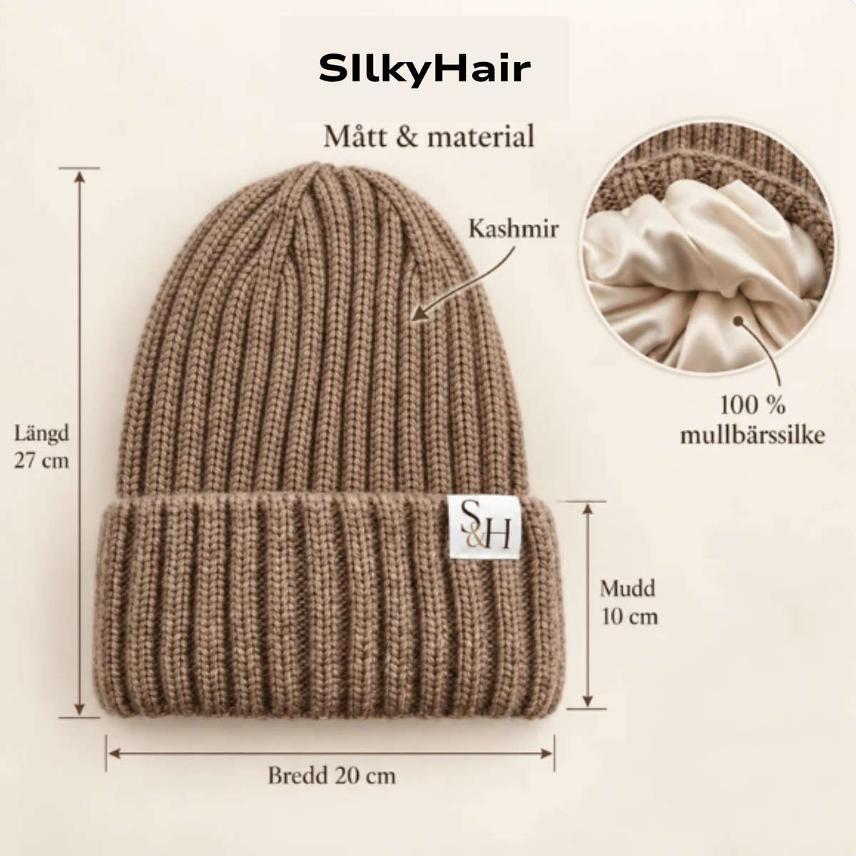 SilkHair™ – Silkesfodrad Mössa